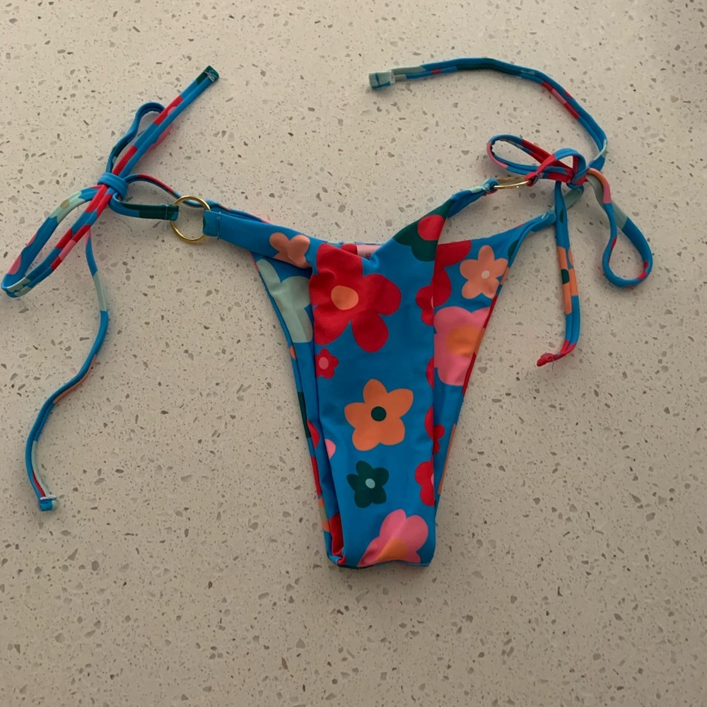 blue flower bikini bottoms